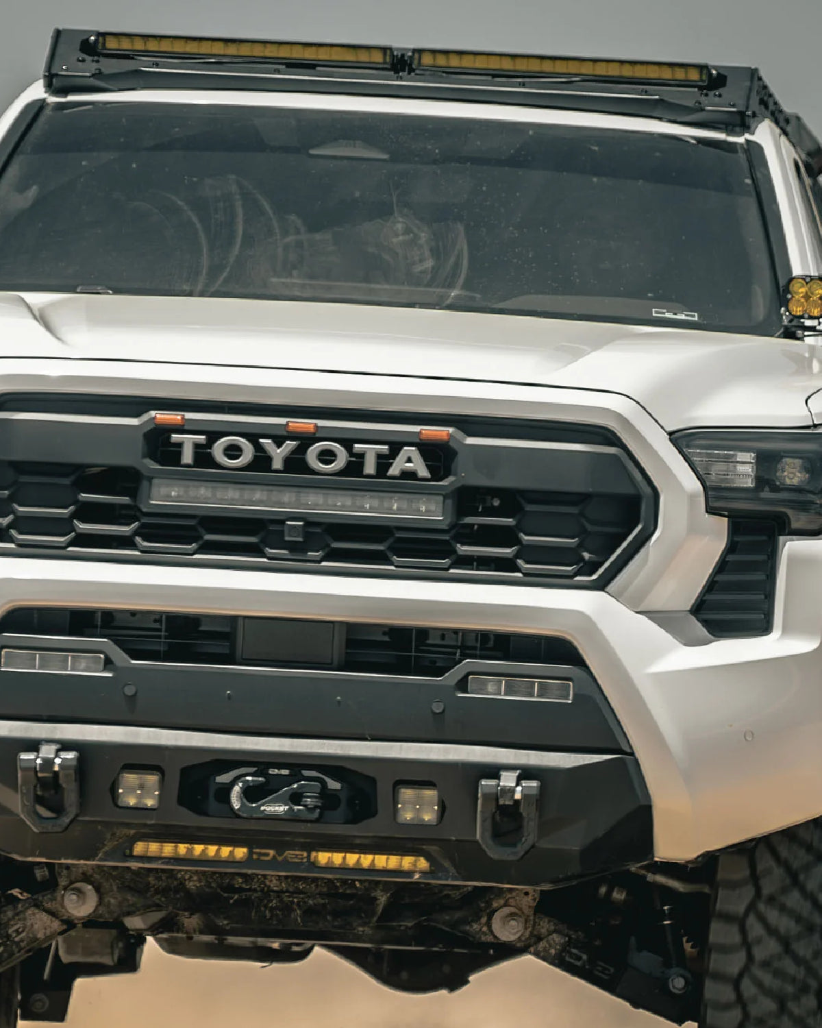 DV8 Offroad Roof Rack Front Fairing with 40 in Light Bar Cutout for 4th-Gen Tacoma (2024–Present)