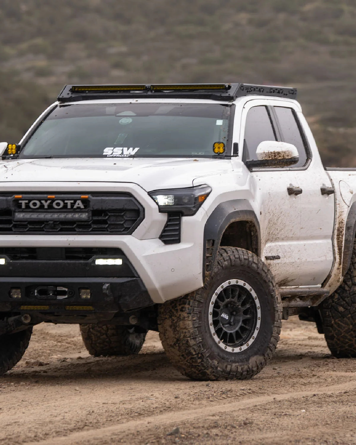 DV8 Offroad Roof Rack Front Fairing with 40 in Light Bar Cutout for 4th-Gen Tacoma (2024–Present)