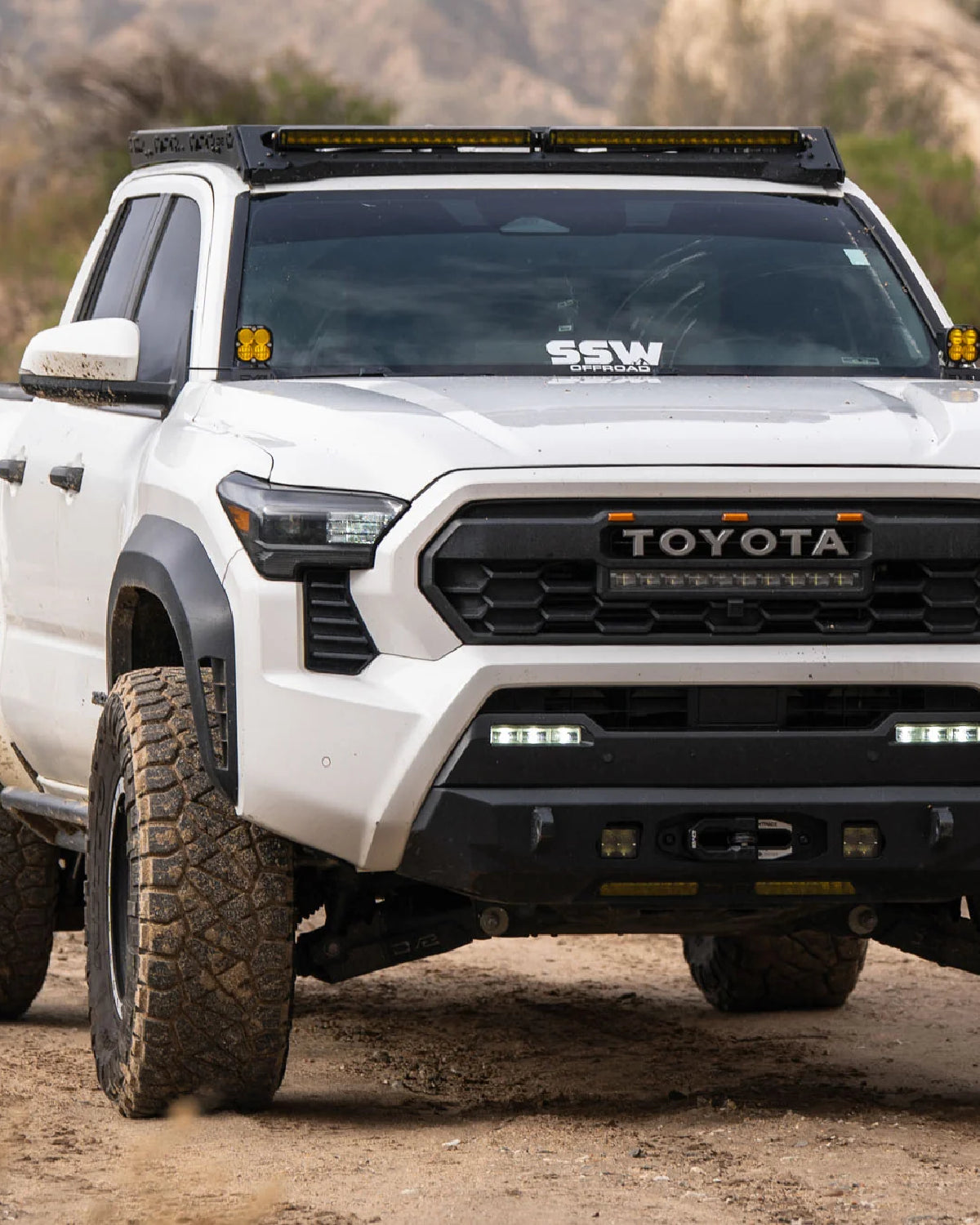 DV8 Offroad Roof Rack Front Fairing with 40 in Light Bar Cutout for 4th-Gen Tacoma (2024–Present)