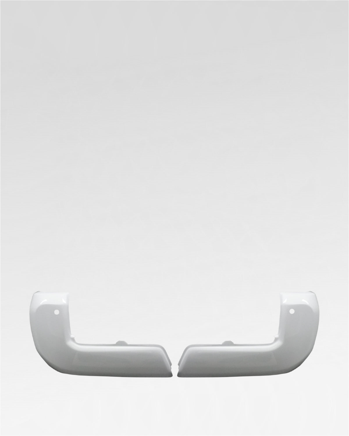 Ecoological BumperShellz Rear Bumper Corner Overlays in Super White II for 3rd-Gen Tacoma with Parking Sensors (2016–2023) - Pair