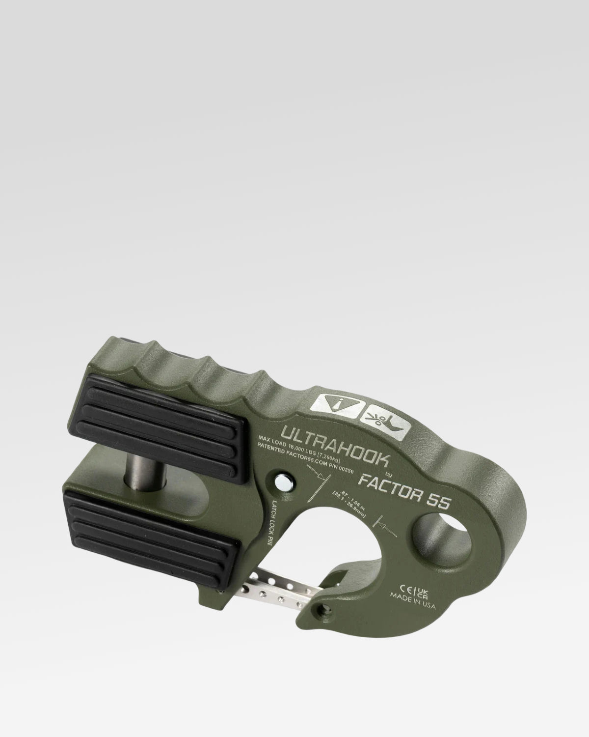 Factor 55 UltraHook Winch Hook in Olive Drab Green
