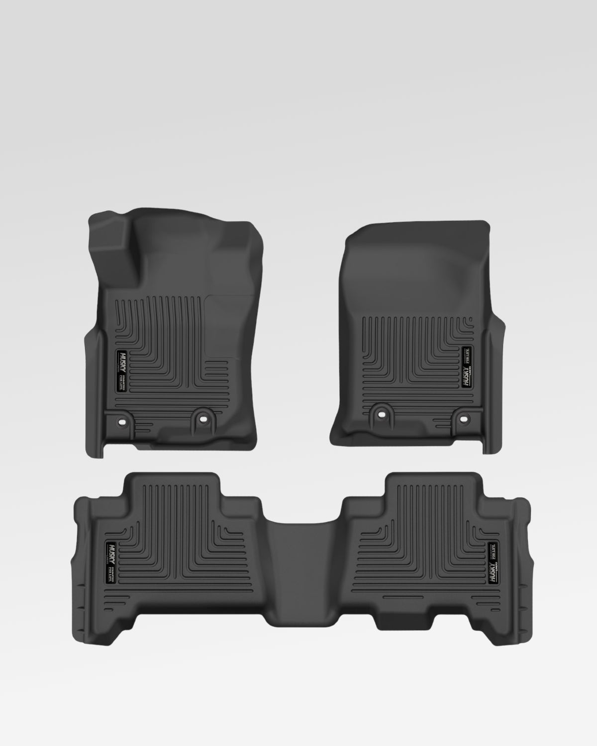 Husky Liners Weatherbeater First-Row and Second-Row Floor Mats in Black for 5th-Gen 4Runner (2013–2024) - Set of 3