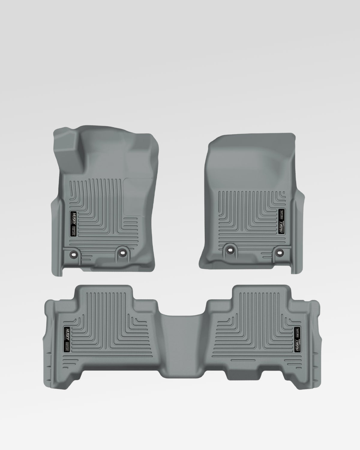 Husky Liners Weatherbeater First-Row and Second-Row Floor Mats in Gray for 5th-Gen 4Runner (2013–2024) - Set of 3