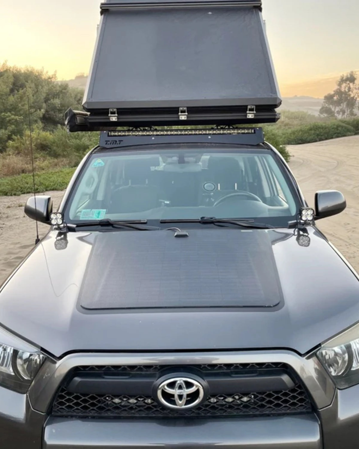 LensunSolar Flexible Hood Solar Panel (100-Watt) with MPPT Charge Controller & Vinyl Decal for Toyota 4Runner (2003–2024)