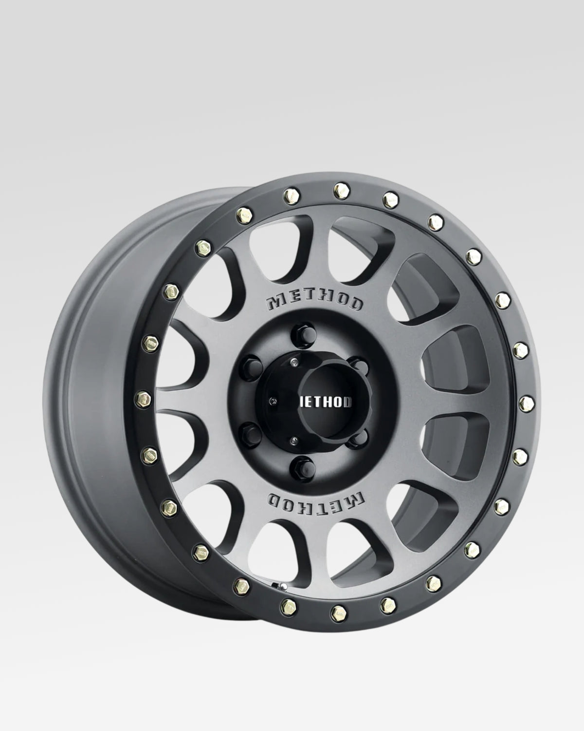 Method Race Wheels 305 18 x 9 in Wheel in Titanium Gray with Matte Black Lip with 18 mm Offset and 6 x 139.7 mm Bolt Pattern