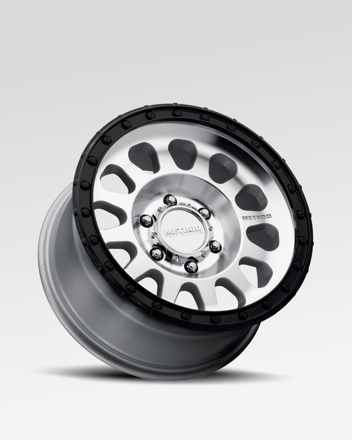 Method Race Wheels 315 18 x 9 in Wheel in Machined Finish with Gloss Black Lip with -12 mm Offset and 6 x 139.7 mm Bolt Pattern