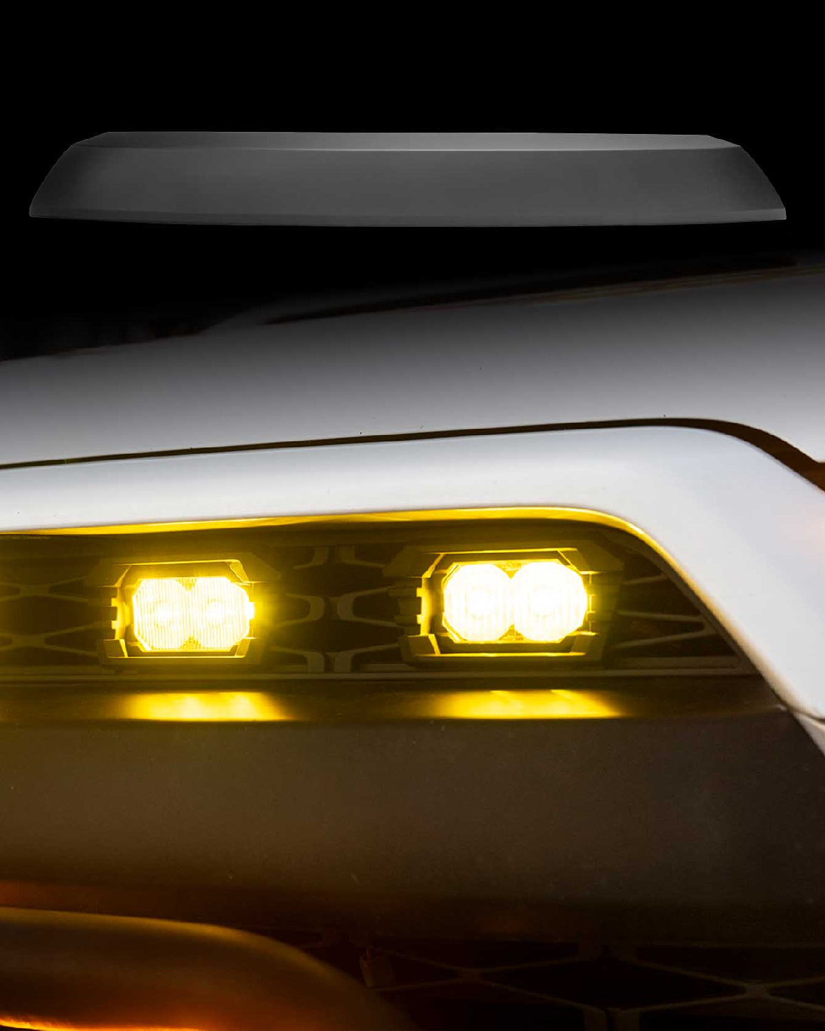 Morimoto XBG Upper Grille with 2Banger NCS LED Light Pods with SAE Multi-Pattern Beam Pattern and Yellow Lens for 5th-Gen 4Runner (2014–2024)