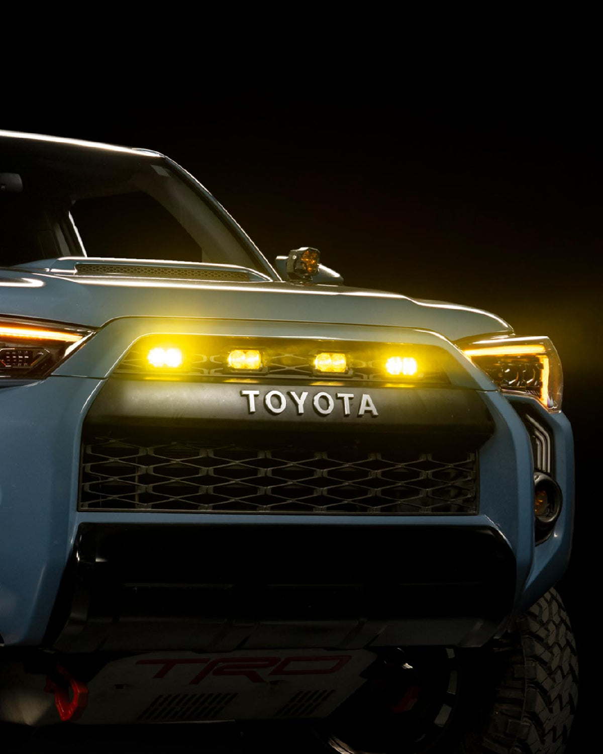 Morimoto XBG Upper Grille with 2Banger NCS LED Light Pods with SAE Multi-Pattern Beam Pattern and Yellow Lens for 5th-Gen 4Runner (2014–2024)