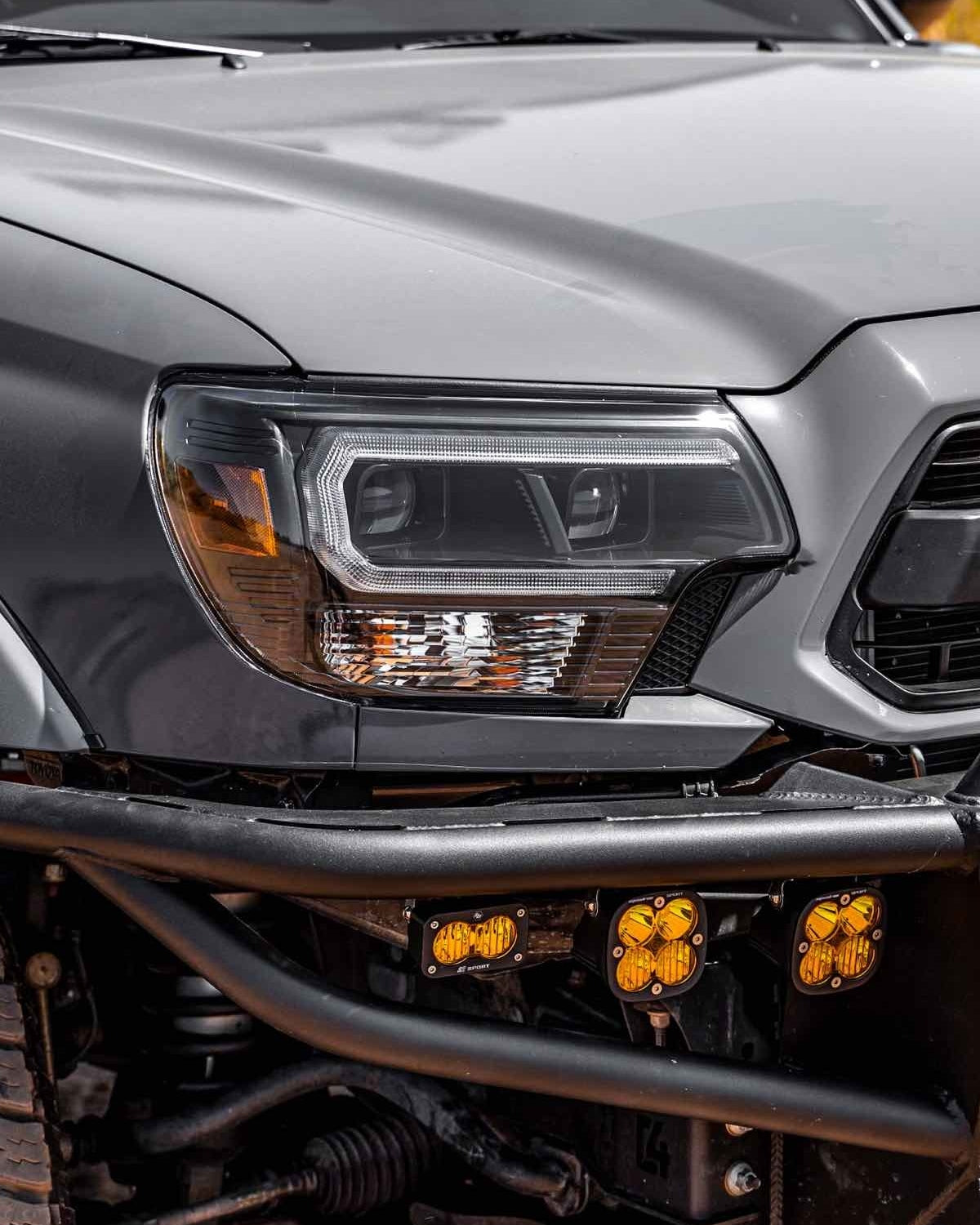 Morimoto XB Hybrid LED Projector Headlights with Amber DRL for 2nd-Gen Tacoma (2012–2015) - Pair