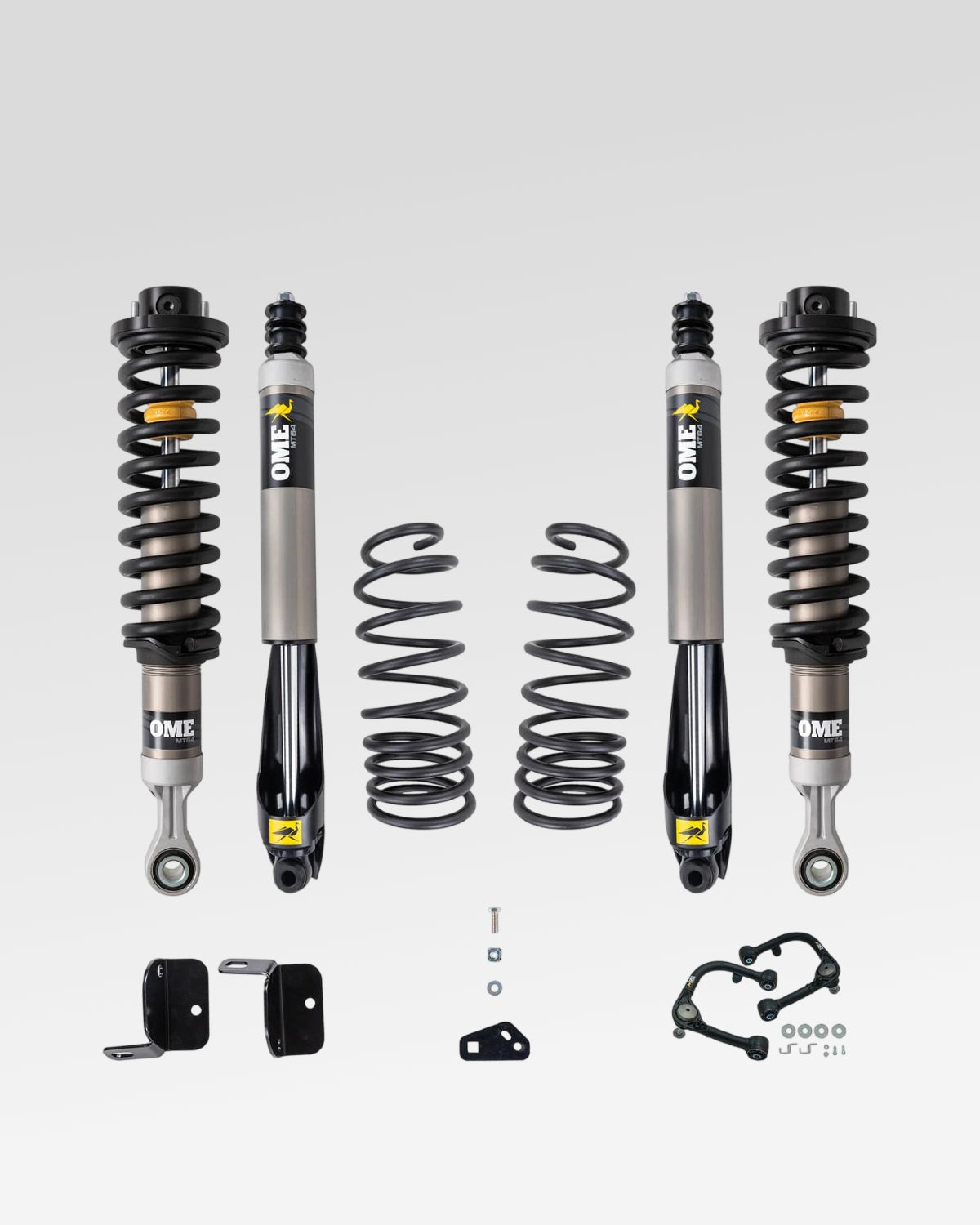 Old Man Emu MT64 Suspension Kit with 1.75–3 in Front Lift, 2 in Rear Lift, 0 lb Front Load Rating, 0 lb Rear Load Rating, and Front Upper Control Arms for Land Cruiser 250 Series (2024–Present)