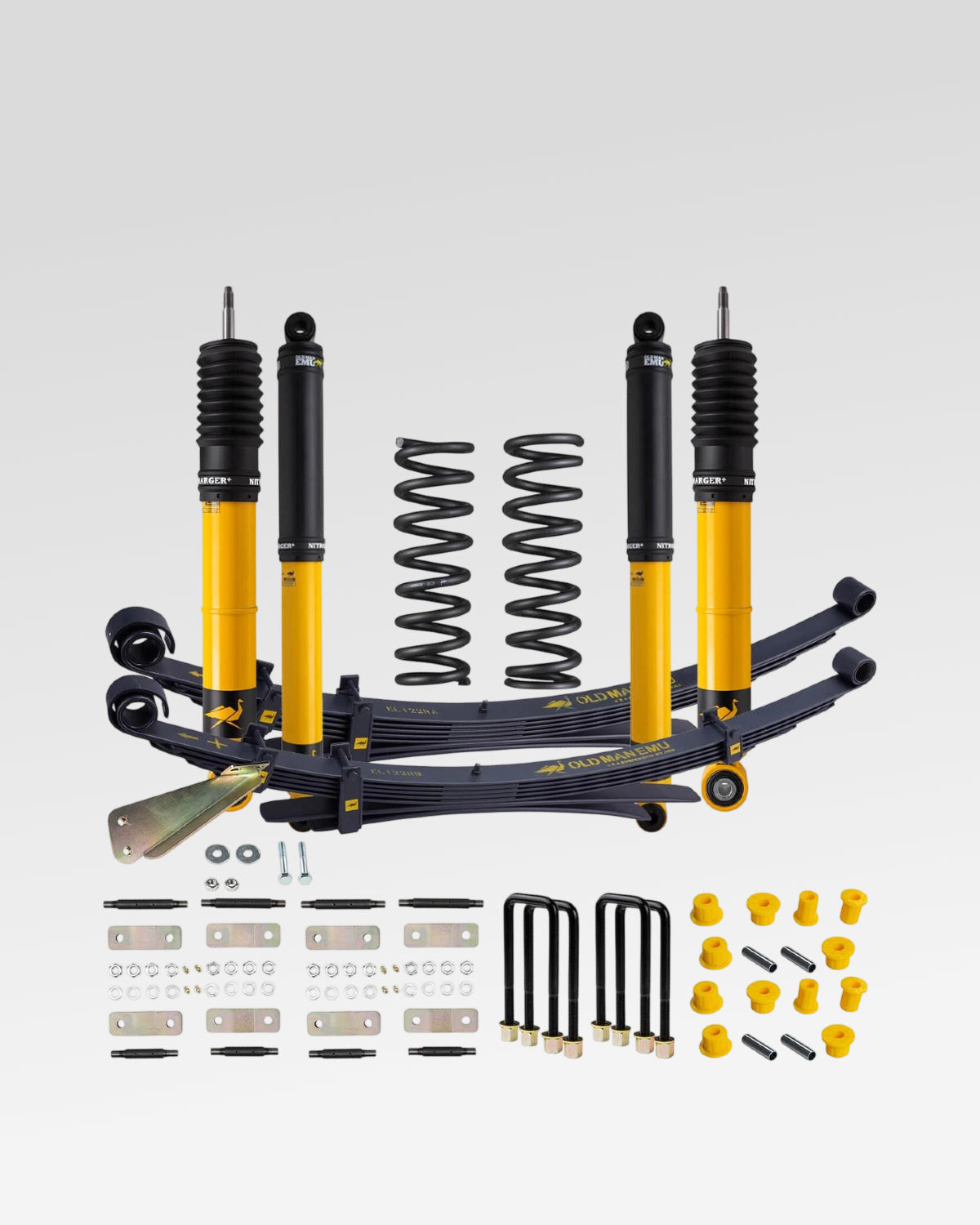 Old Man Emu Nitrocharger Plus Suspension Kit with 1.8 in Front Lift, 2 in Rear Lift, 0–330 lb Front Load Rating, and 0 lb Rear Load Rating for 1st-Gen Tacoma (1998–2004)