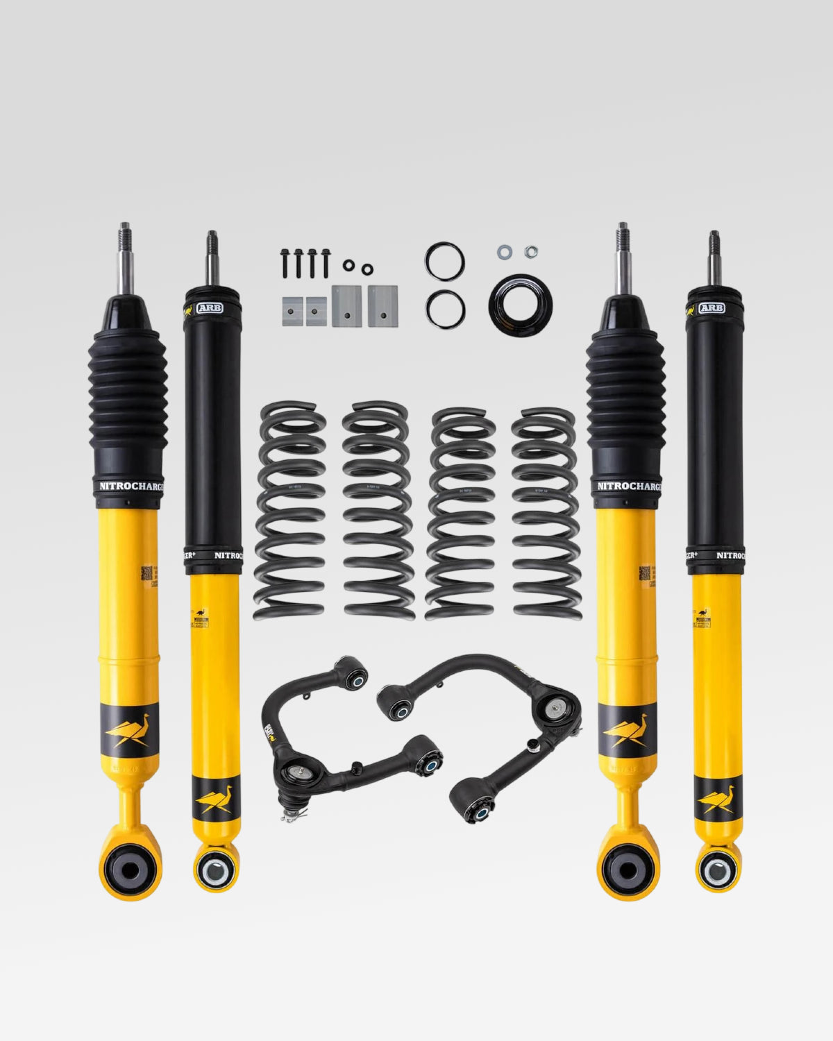 Old Man Emu Nitrocharger Plus Suspension Kit with 3 in Front Lift, 2 in Rear Lift, 0–330 lb Front Load Rating, 0 lb Rear Load Rating, and Front Upper Control Arms for 3rd-Gen Tundra (2022–Present)