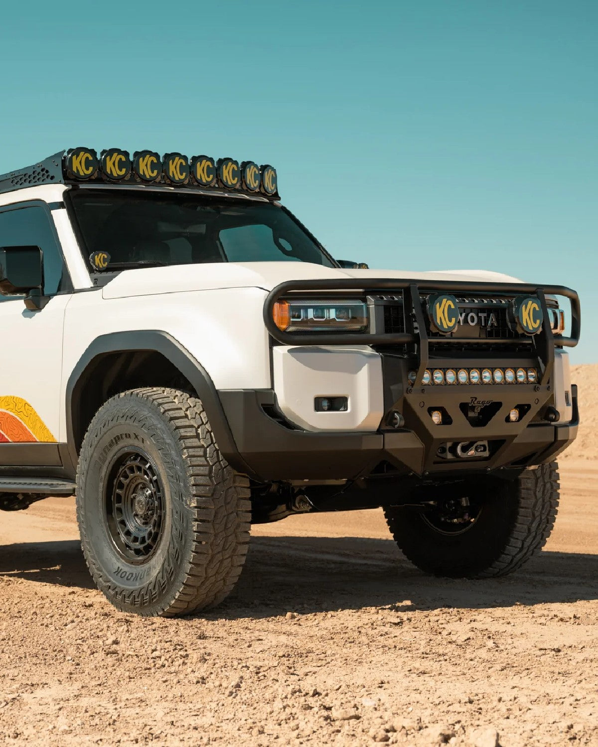 Rago Fabrication Roof Rack KC HiLiTES Light Pod Bar Mounting Bracket for Land Cruiser 250 Series (2024–Present)