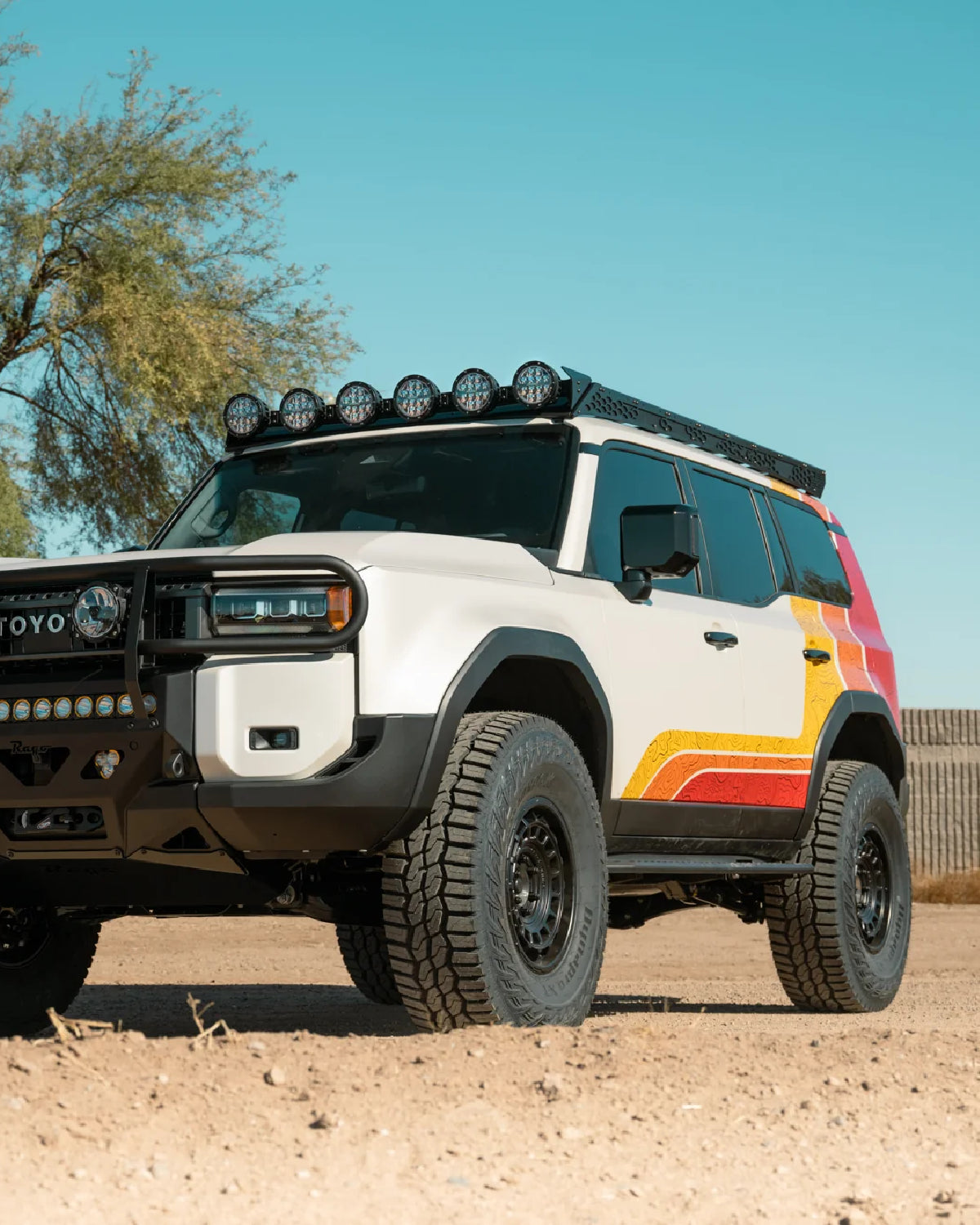 Rago Fabrication Roof Rack Rigid Industries Light Pod Bar Mounting Bracket for Land Cruiser 250 Series (2024–Present)