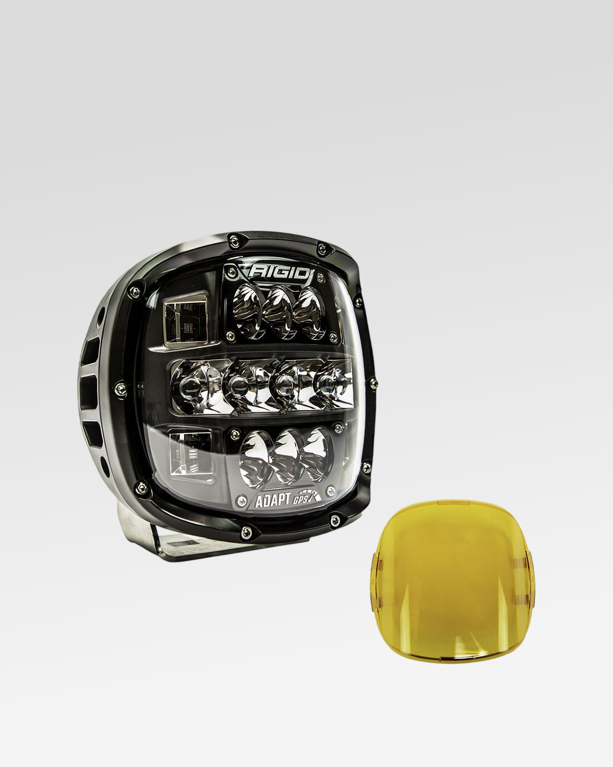 Rigid Industries Adapt XP LED Light Pod with Multi-Pattern Beam Pattern, Clear Lens, and Light Cover in Yellow