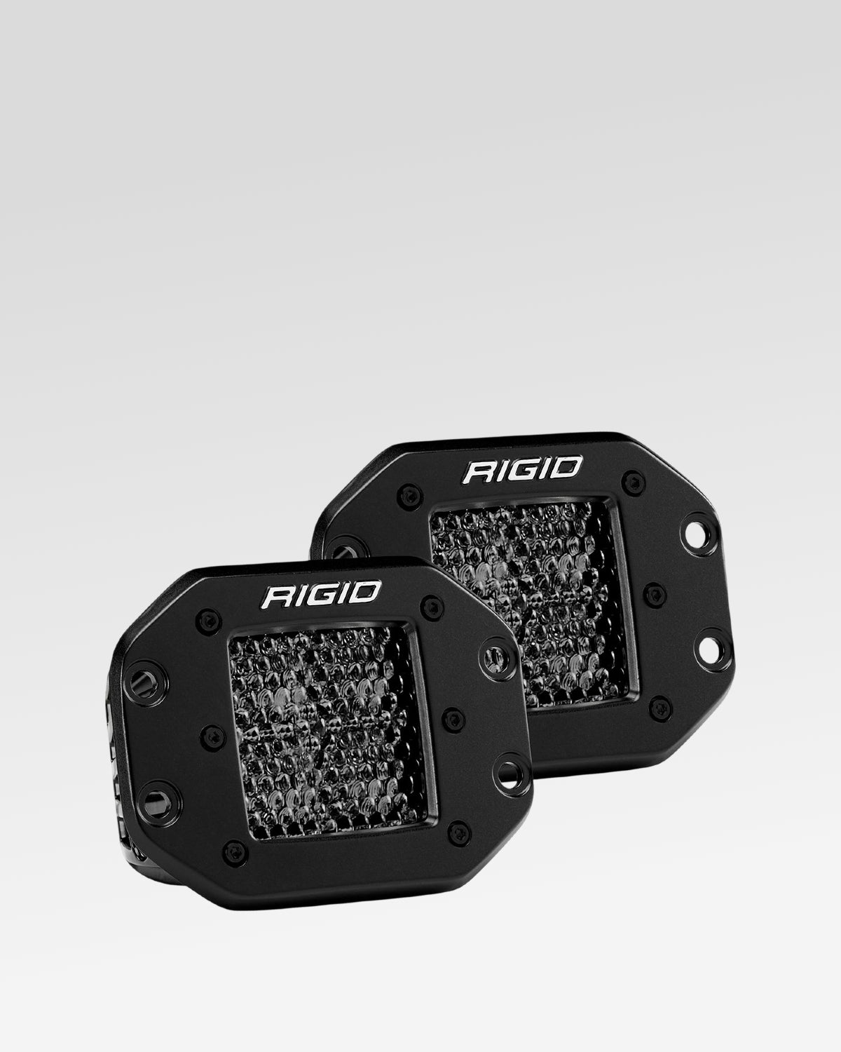 Rigid Industries D-Series Midnight Flush-Mount LED Light Pods with Spot-Diffused Combo Beam Pattern and Clear Lens - Pair