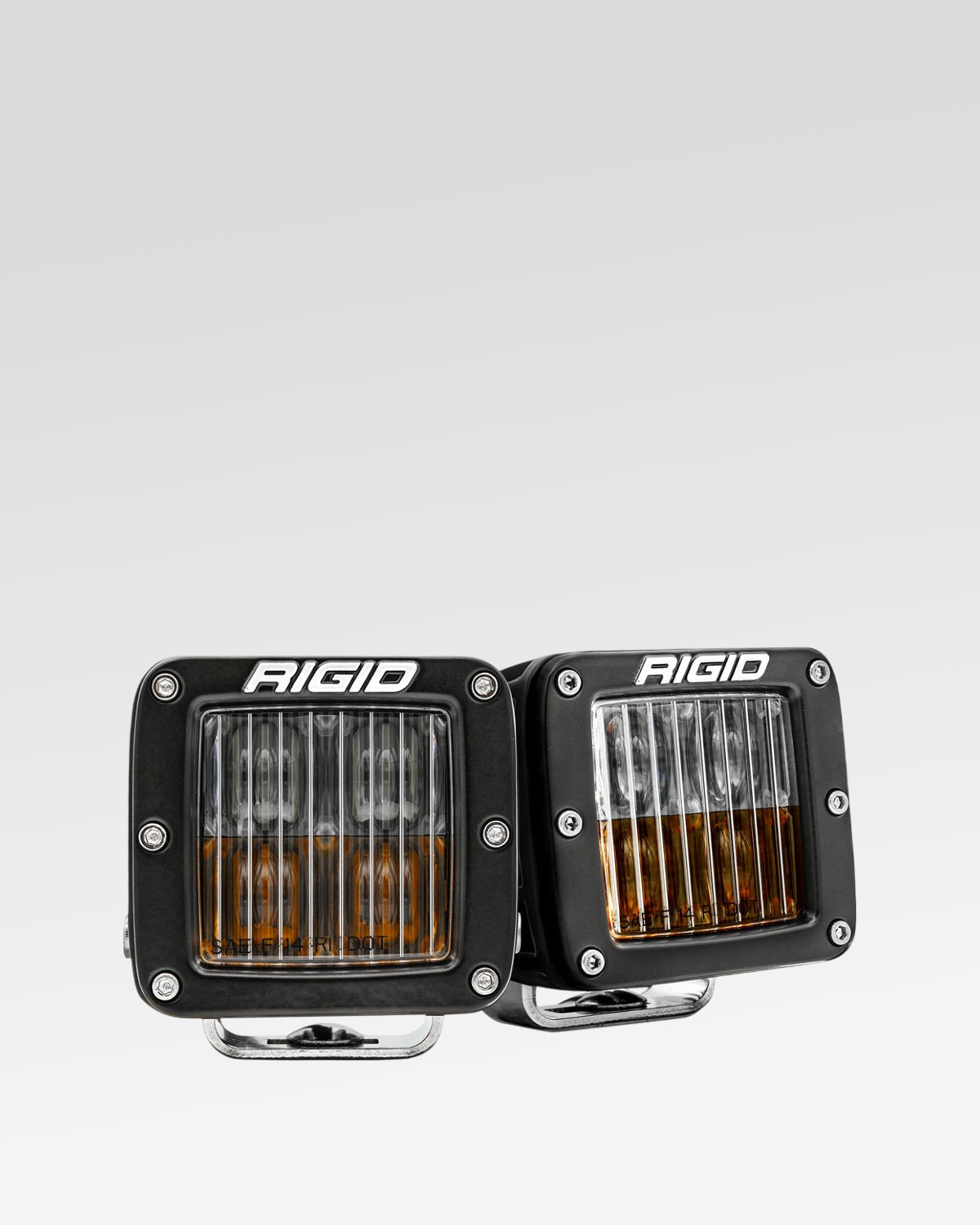 Rigid Industries D-Series Pro SAE LED Light Pods with Split Clear and Yellow SAE Fog Lens - Pair
