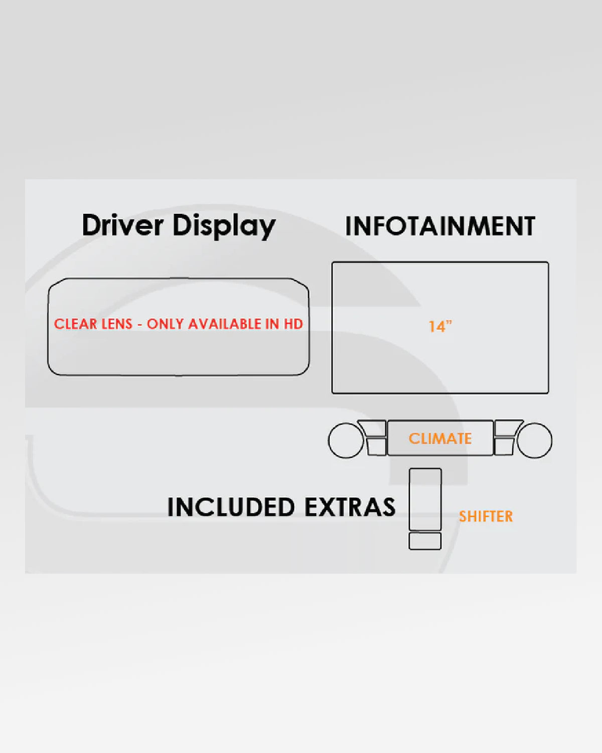 Screen ProTech 14 in Infotainment Screen, Digital Instrument Cluster, and Surface Protection Film Kit for 4th-Gen Tacoma (2024–Present)